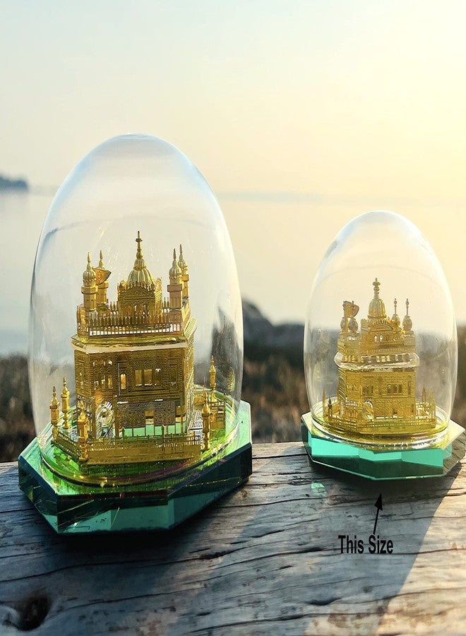 TEYRAH Golden Temple 24K Gold Plated Model Round 9cm Size Miniature Sri Harmandir Sahib Idol Sikh Temple in Amritsar for Home Decor Car Decor Diwali Gift Punjabi New House Gift - Image 5